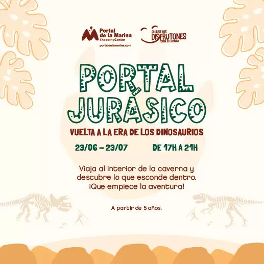 Portal Jurásico: vuelta a la era de los dinosaurios.
